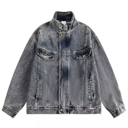 Washed Vintage Distressed Denim Jacket Men's Loose Jacket