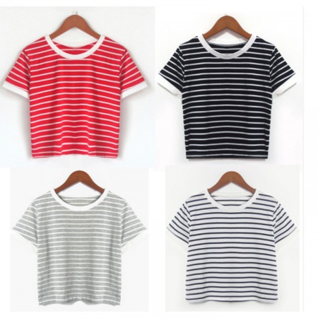 Summer New Striped Loose Short Sleeve Shorts T-Shirt